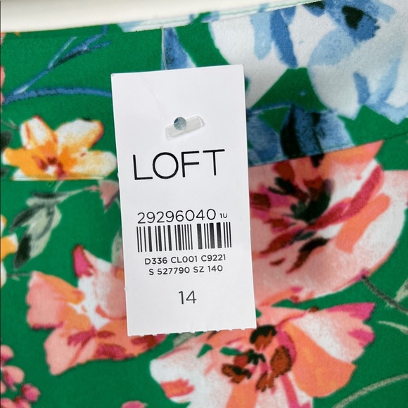 NWT LOFT Floral Midi Skirt Green Colorful 14 - Picture 6 of 8